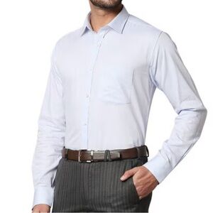 MICHAEL KORS men’s dress shirt slim fit non-iron  button up purple white 16 neck